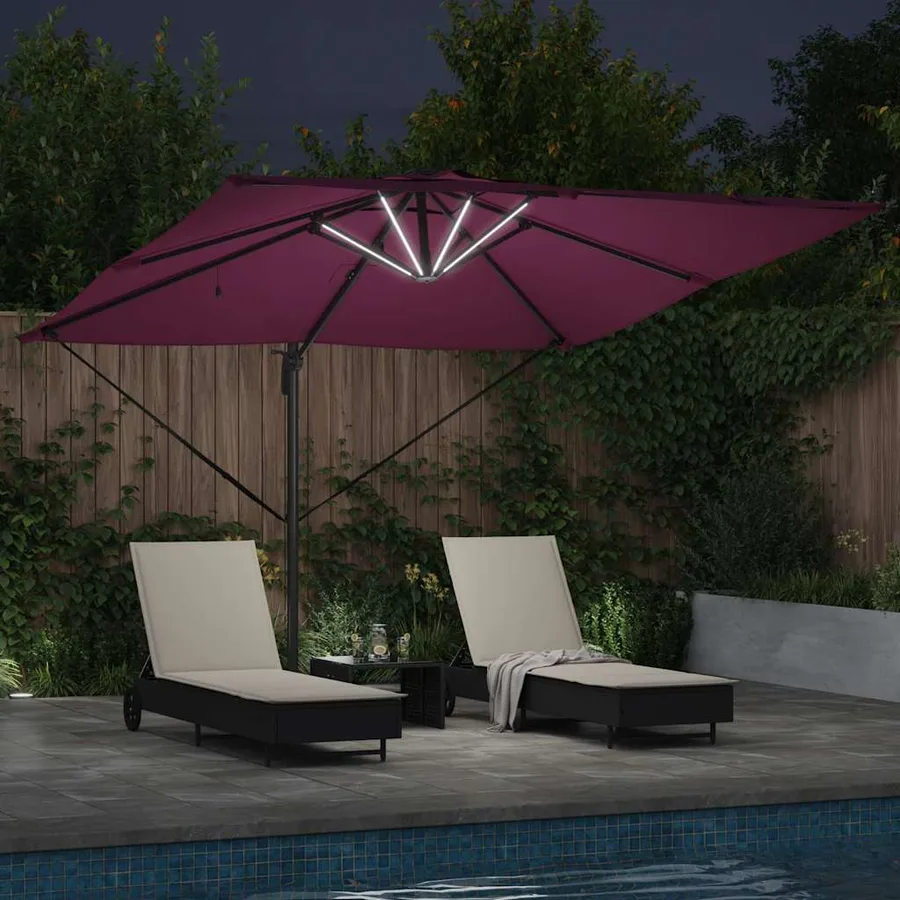 Parasol Bordeaux 286 x 284 x 270 cm Aluminium et polyester - 4