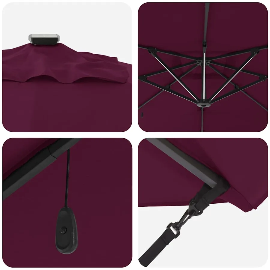 Parasol Bordeaux 286 x 284 x 270 cm Aluminium et polyester - 9