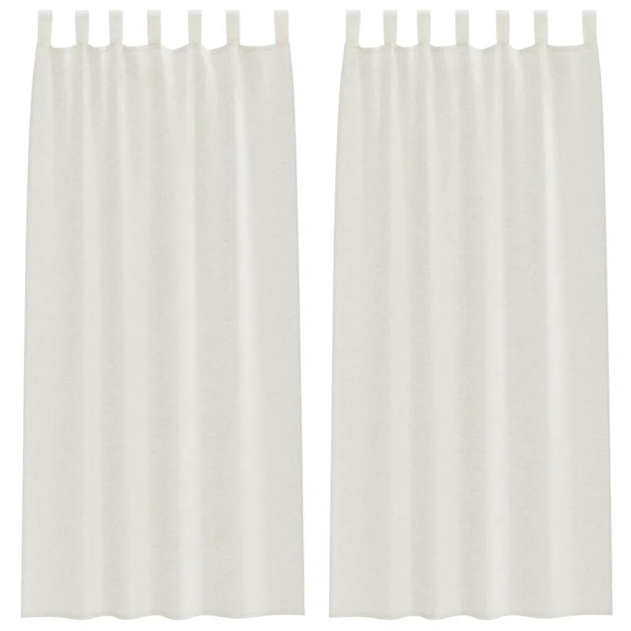 Rideau en Voile 2 pcs Crème 260 x 140 cm Polyester - 2