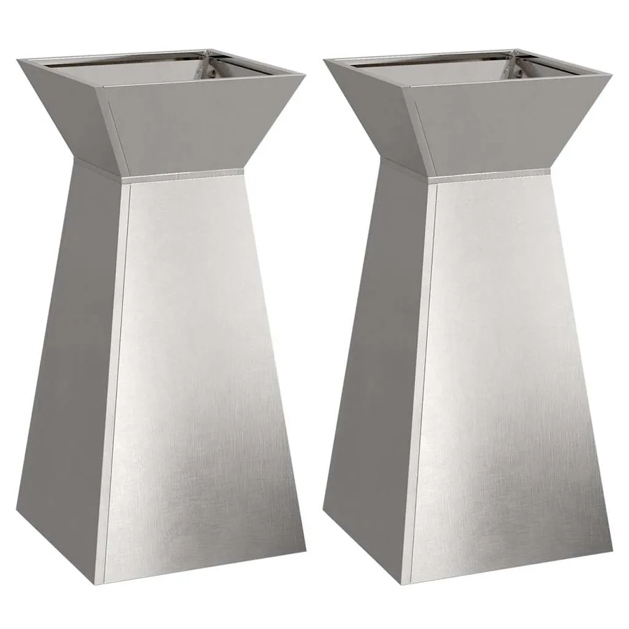 Jardinière à pilier 2 pc Argent 35 x 35 x 73 cm - 2