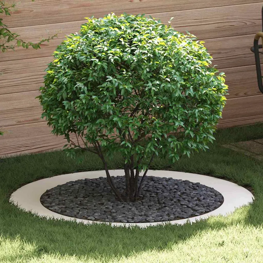 adapté pour anneau d'arbre plat Blanc Ø90/120 cm Acier