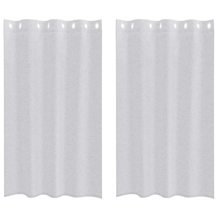 Rideau en Voile 2 pcs Gris clair 175 x 140 cm Polyester - 2