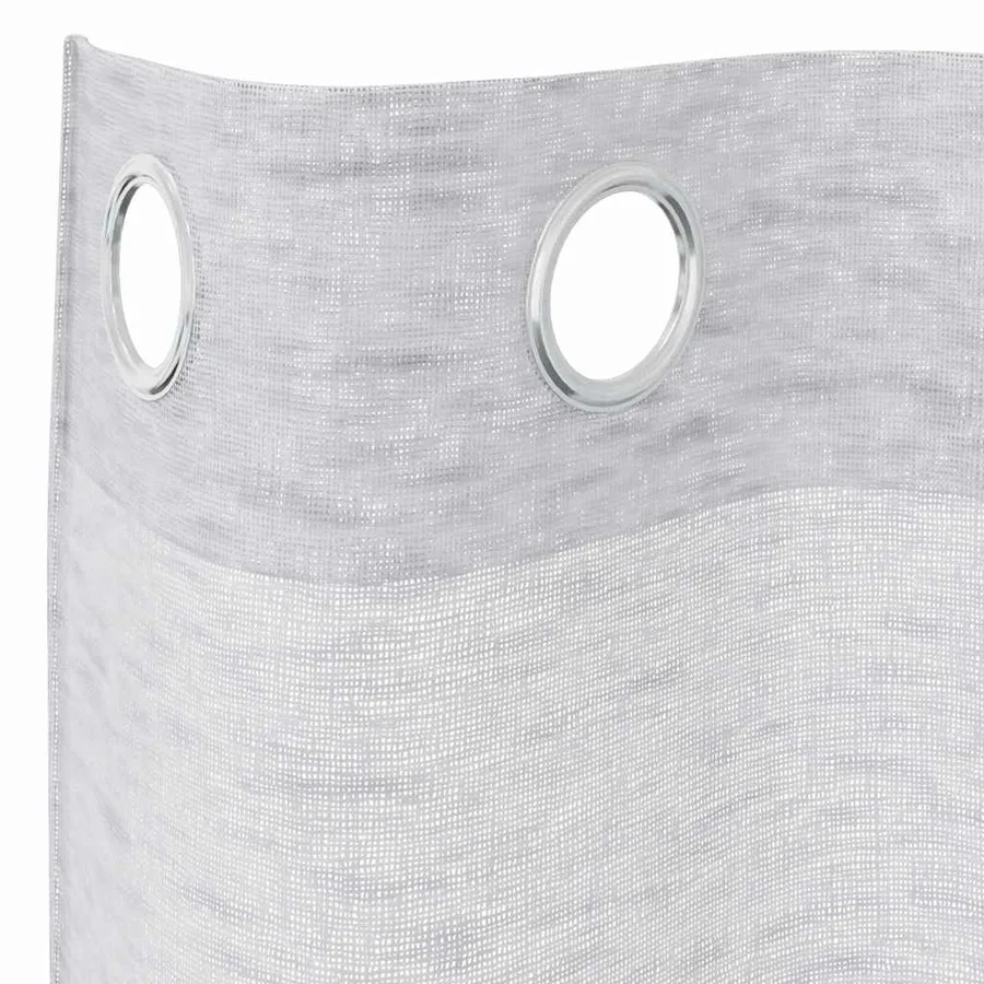 Rideau en Voile 2 pcs Gris clair 175 x 140 cm Polyester - 5