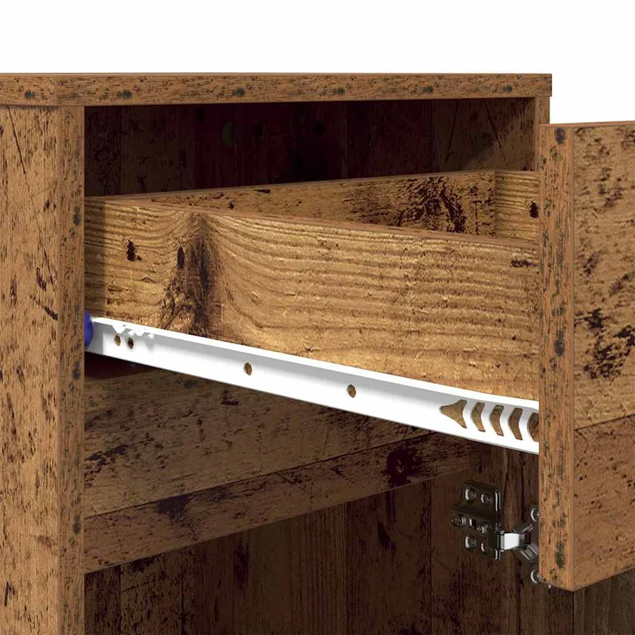 Armoire de chevet LED 2 pcs Bois ancien 38 x 34 x 61 cm - 11