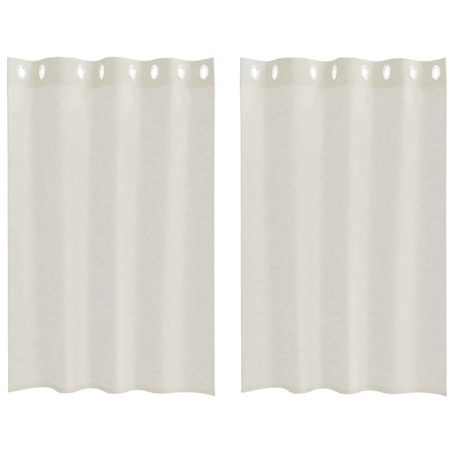 Rideau en Voile 2 pcs Crème 140 x 140 cm Polyester - 2
