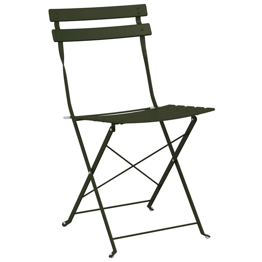 Chaise de jardin pliante 2 pcs Vert 42 x 46 x 82cm Métal - 4