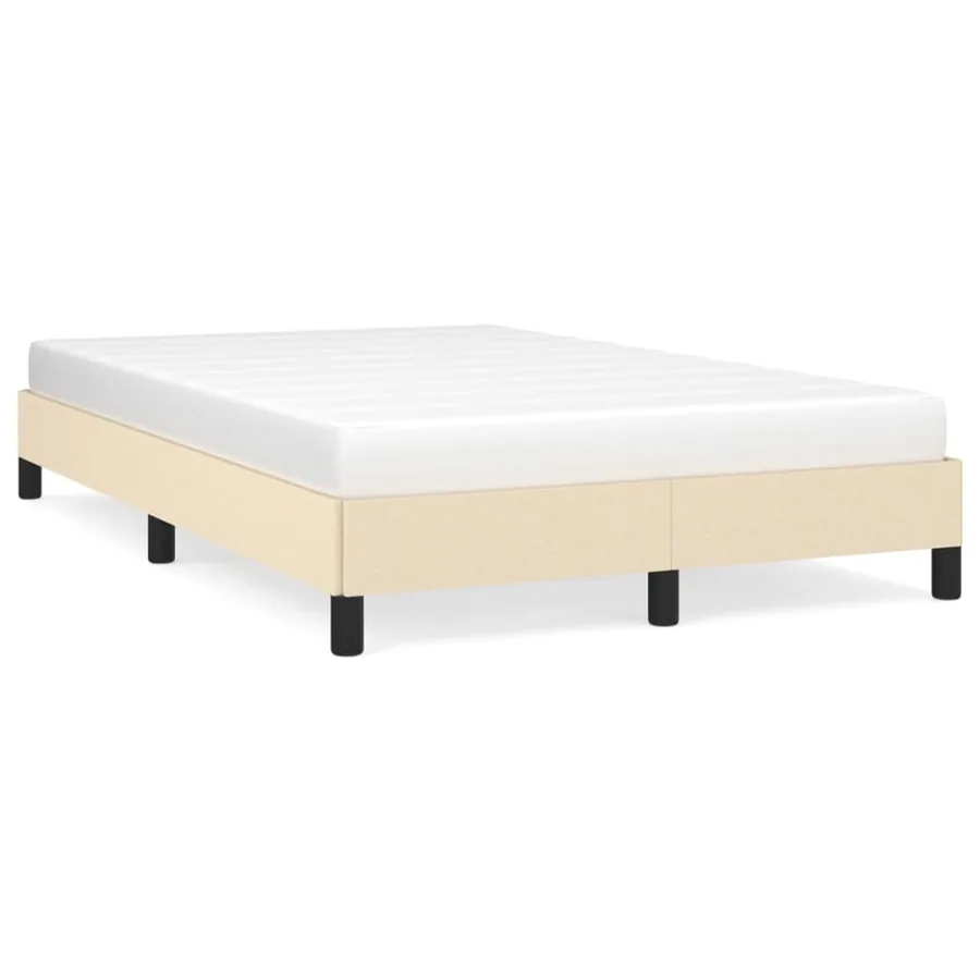 Cadre de lit sans matelas crème 120x200 cm tissu - 2