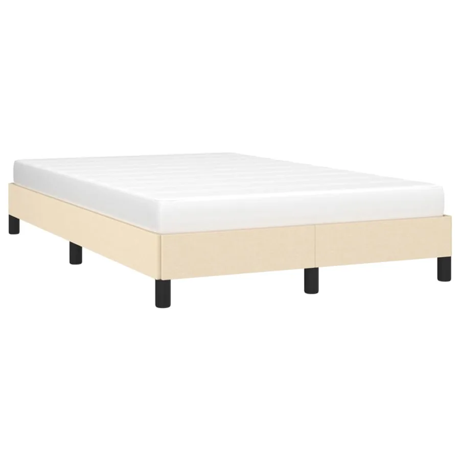 Cadre de lit sans matelas crème 120x200 cm tissu - 3