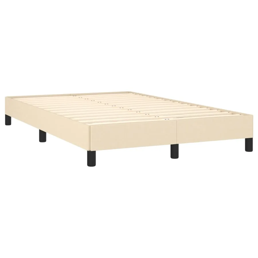 Cadre de lit sans matelas crème 120x200 cm tissu - 4