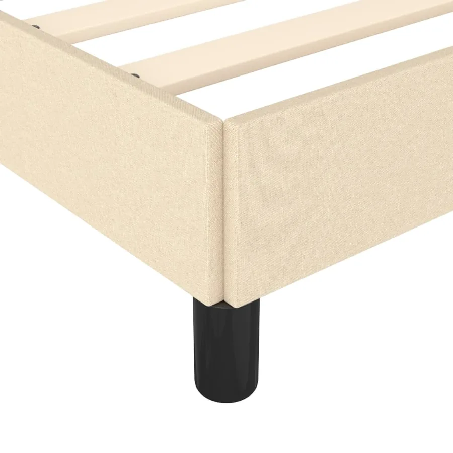 Cadre de lit sans matelas crème 120x200 cm tissu - 7