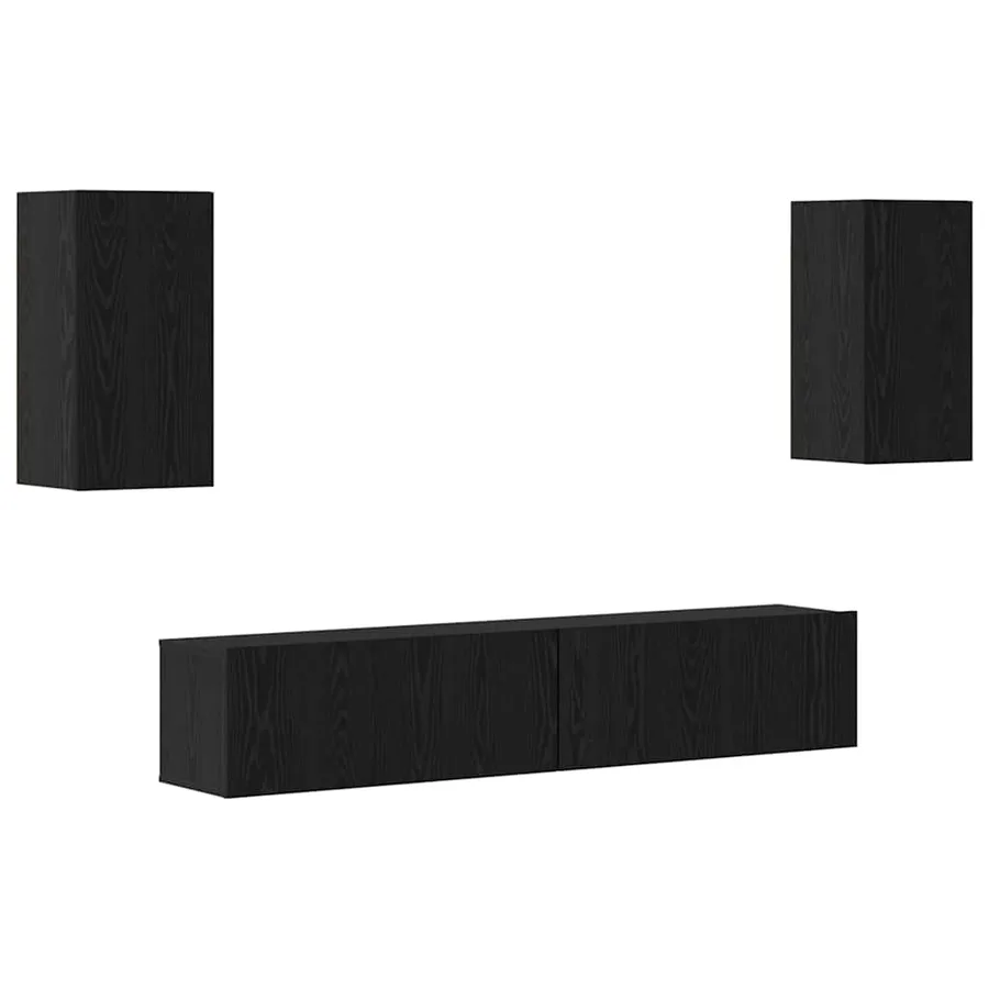 Ensemble meuble TV 4 pcs Chêne noir Bois d'ingénierie - 2