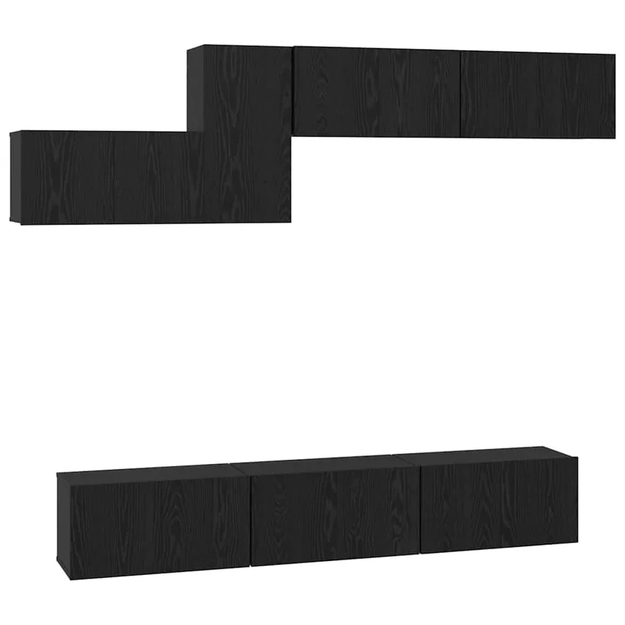 Ensemble meuble TV 7 pcs Chêne noir Bois d'ingénierie - 2