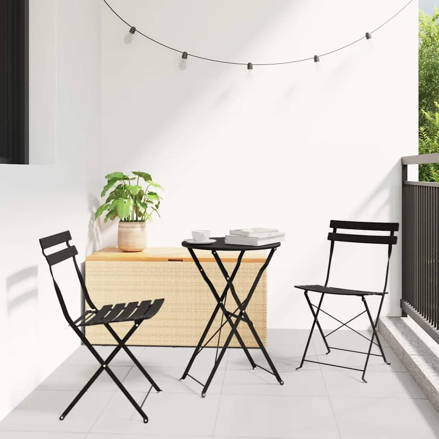 Chaise de jardin pliante 2 pcs Anthracite 42 x 46 x 82cm Métal