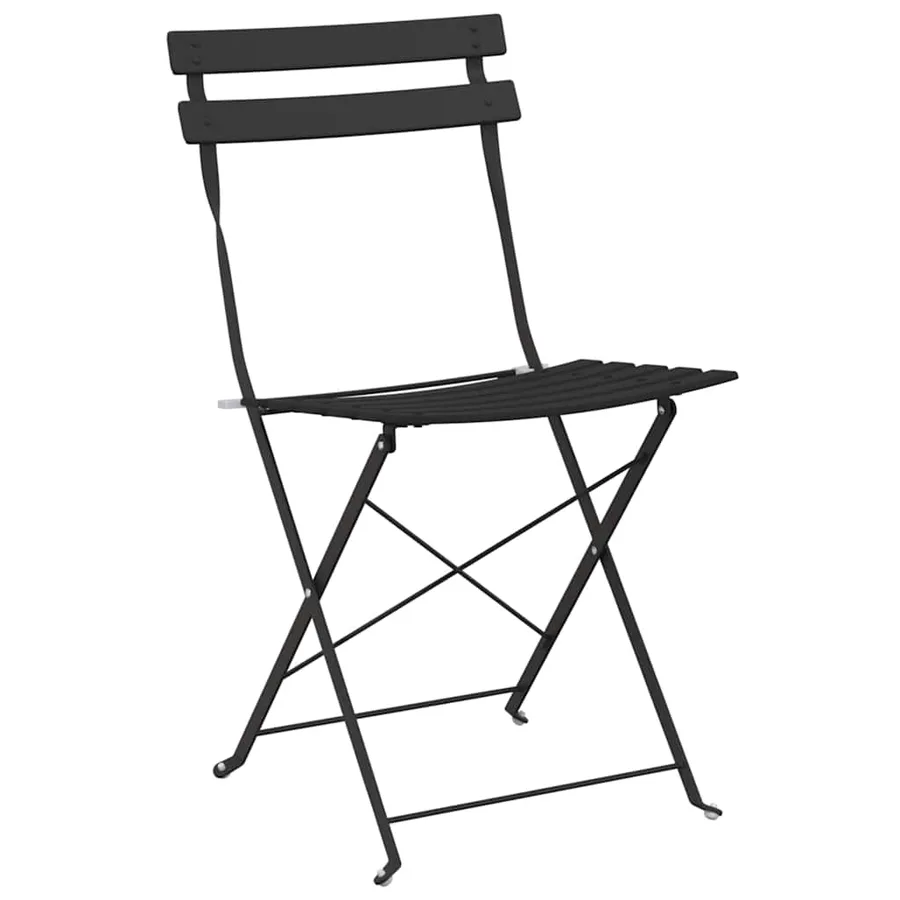 Chaise de jardin pliante 2 pcs Anthracite 42 x 46 x 82cm Métal - 4
