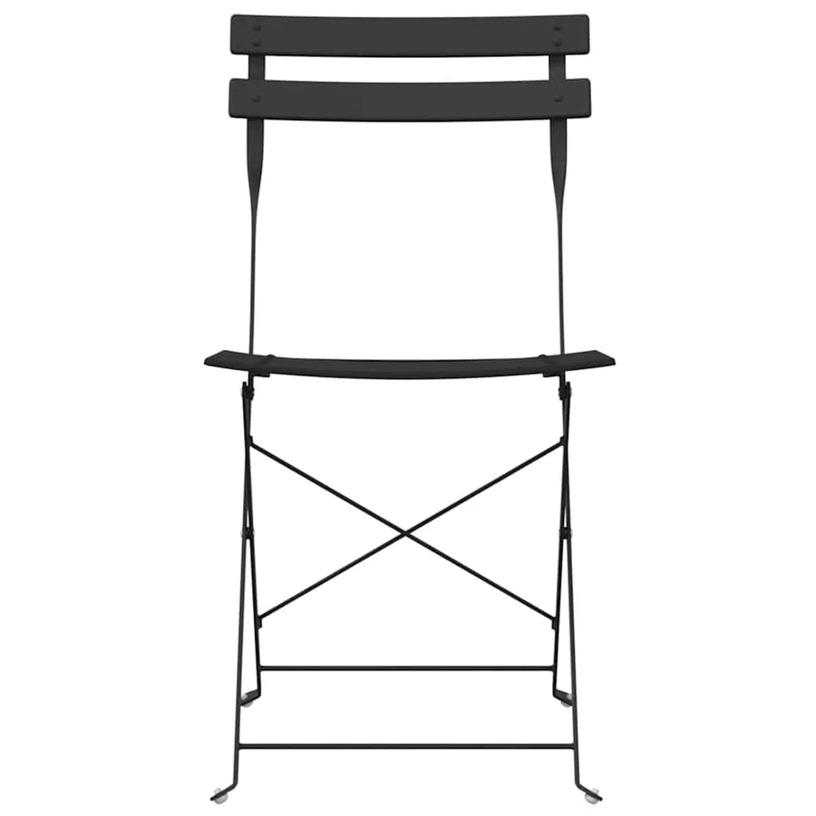 Chaise de jardin pliante 2 pcs Anthracite 42 x 46 x 82cm Métal - 5