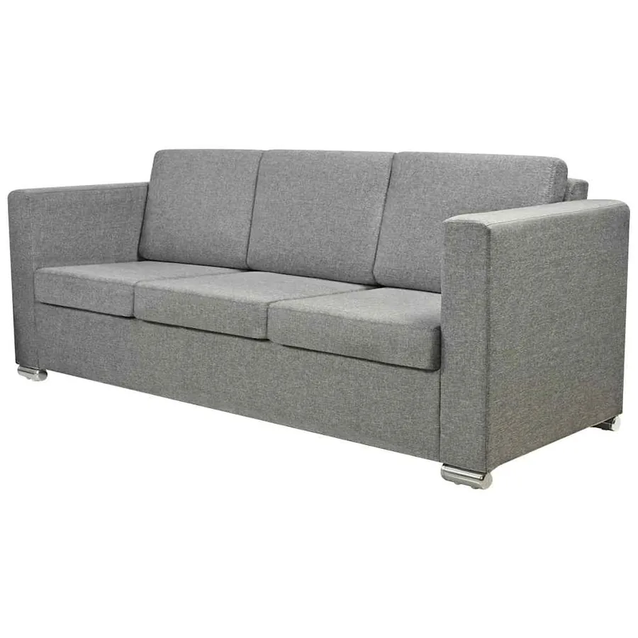 Ensemble de canapés deux pièces Tissu Gris clair - 11