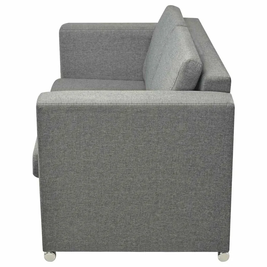 Ensemble de canapés deux pièces Tissu Gris clair - 6