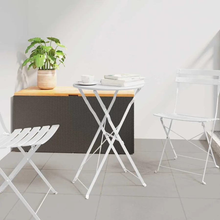 Table bistrot Blanc Ø 50 x 71 cm Acier revêtu de poudre