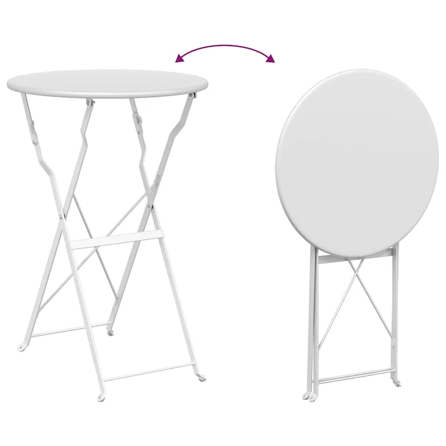 Table bistrot Blanc Ø 50 x 71 cm Acier revêtu de poudre - 9