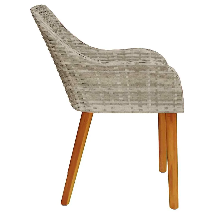 Chaise de jardin 2 pcs Gris clair 62,5 x 55 x 82 cm polyrotin - 6