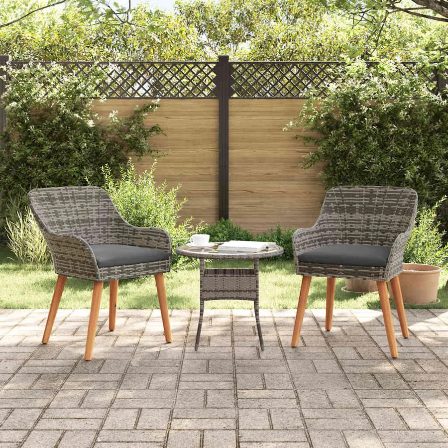 Chaise de jardin 2 pcs Gris 62,5 x 55 x 82 cm polyrotin
