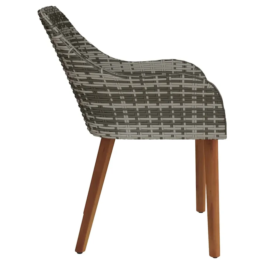 Chaise de jardin 2 pcs Gris 62,5 x 55 x 82 cm polyrotin - 6