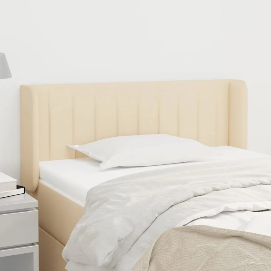 Tête de lit avec oreilles Crème 103x16x78/88 cm Tissu