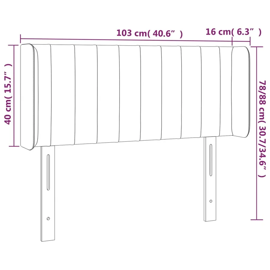 Tête de lit avec oreilles Crème 103x16x78/88 cm Tissu - 9