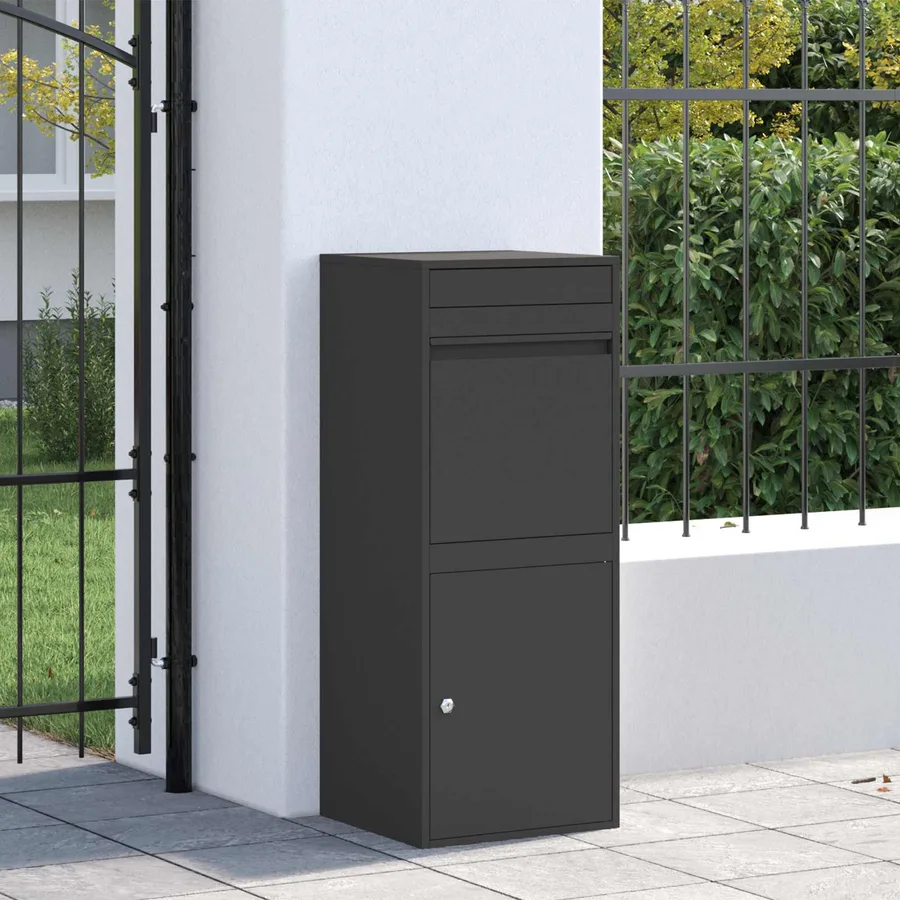 Boîte de dépôt de colis avec porte Noir 47,5 x 38 x 59 cm Acier - 3