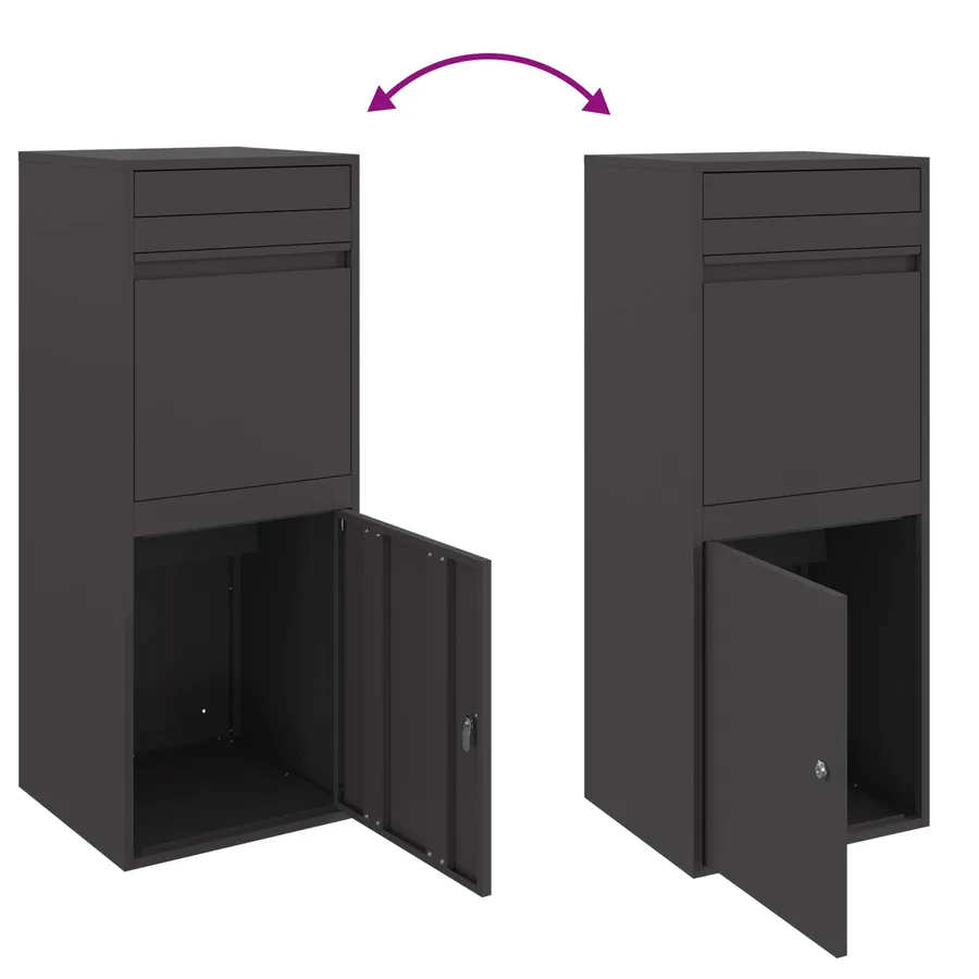 Boîte de dépôt de colis avec porte Noir 47,5 x 38 x 59 cm Acier - 9
