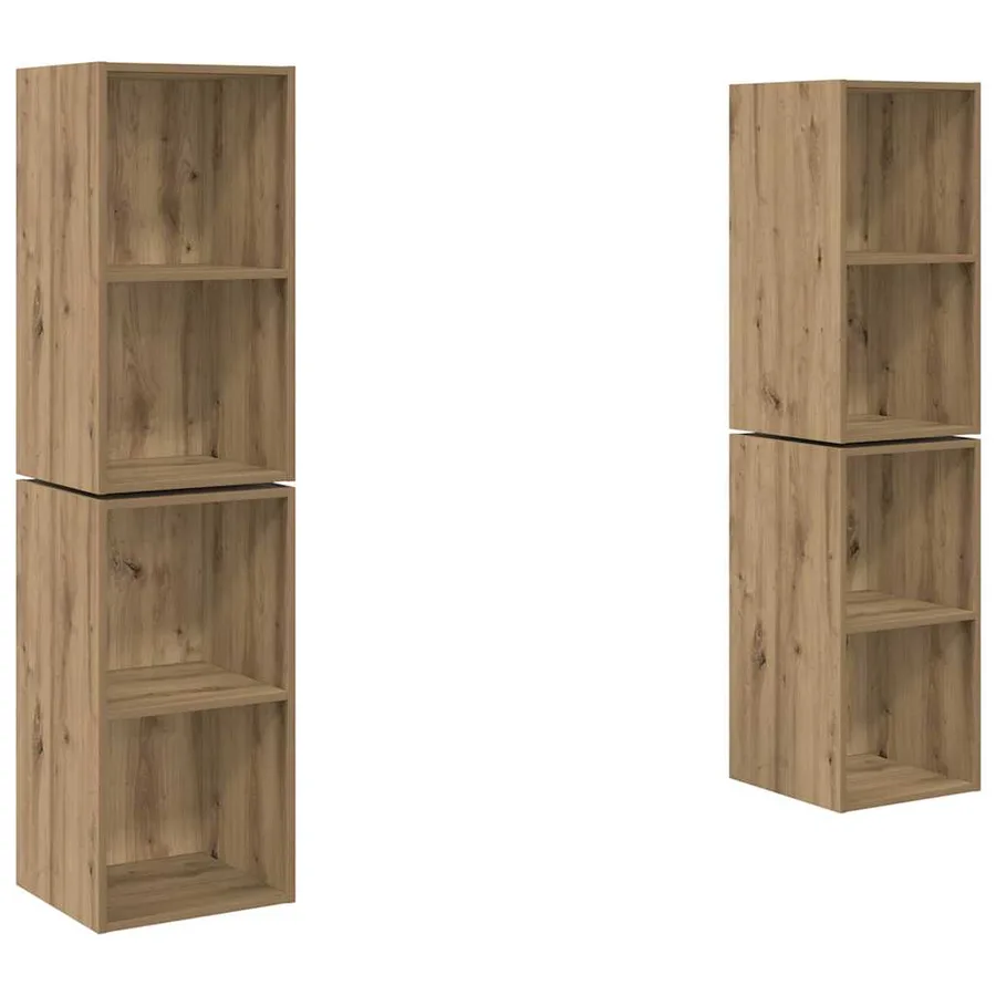Ensemble meuble TV 4 pcs Chêne artisanal Bois d'ingénierie - 2