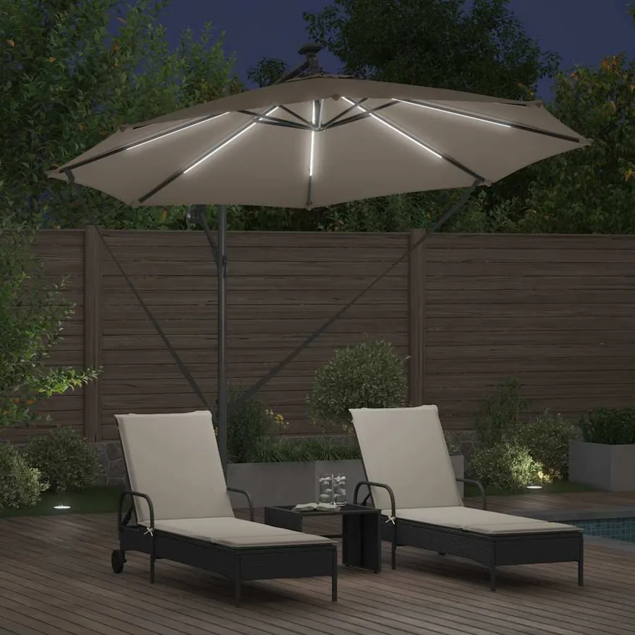 Parasol Taupe 294 x 294 x 248 cm Polyester et Aluminium - 4
