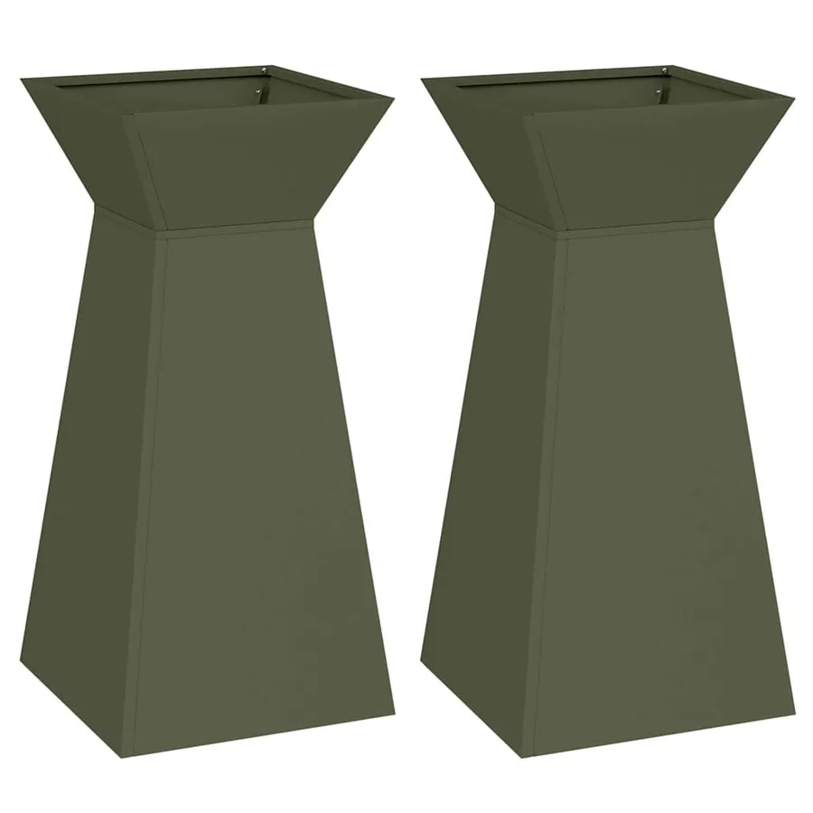 Jardinière à pilier 2 pc Olive 35 x 35 x 73 cm - 2