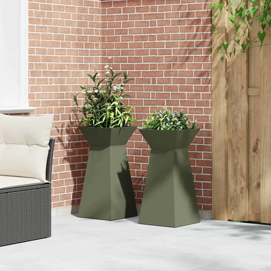 Jardinière à pilier 2 pc Olive 35 x 35 x 73 cm - 4