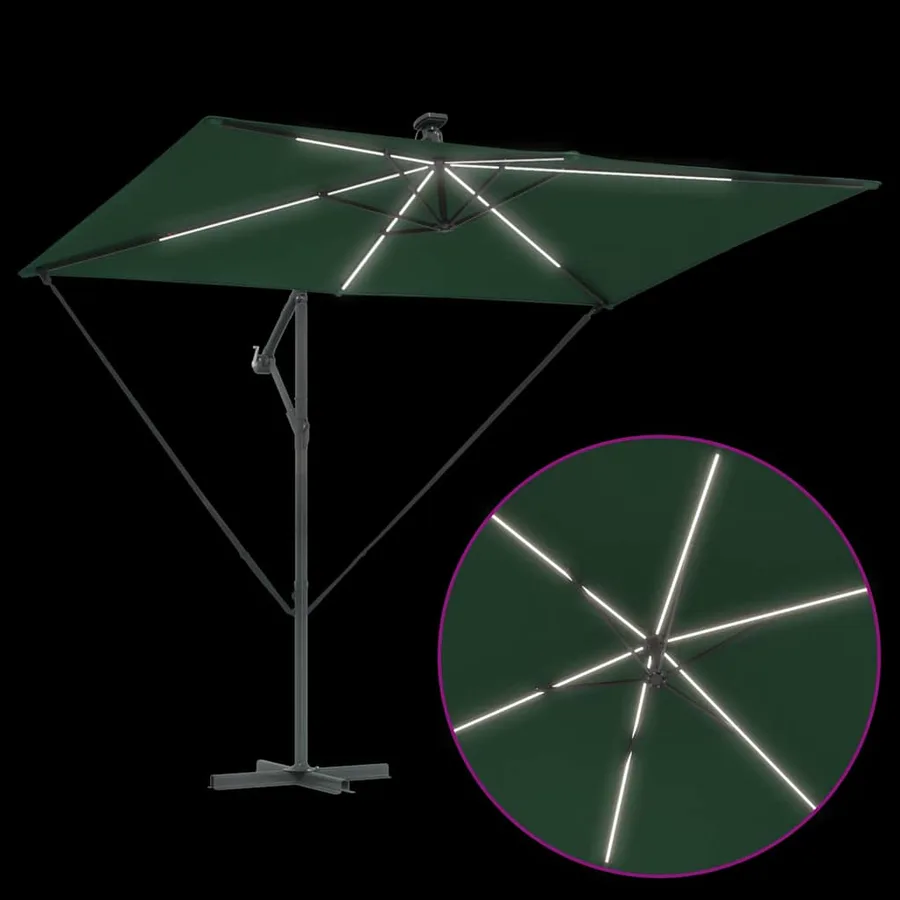 Parasol Vert 294 x 200 x 270 cm Polyester et Aluminium - 11