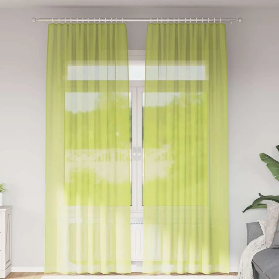 Rideaux en voile à œillets 2 pcs vert pomme
