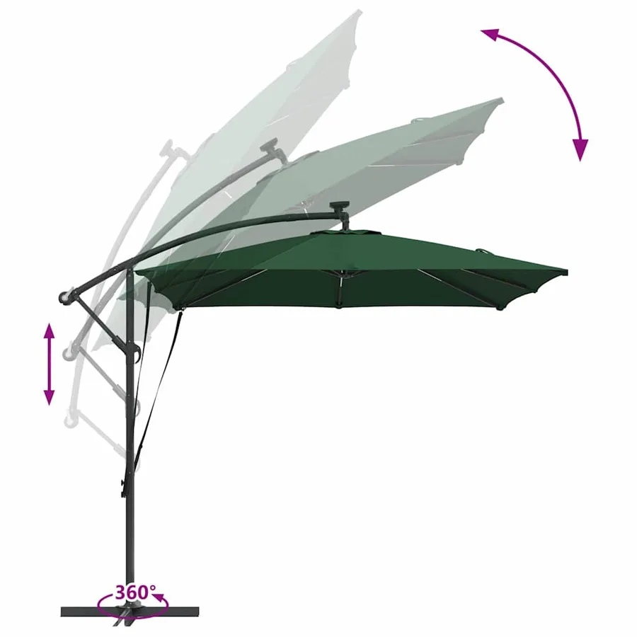 Parasol Vert 249 x 249 x 250 cm Polyester et Aluminium - 13