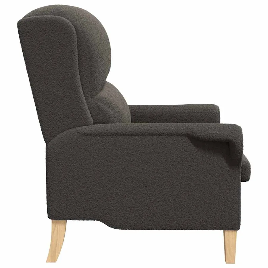 fauteuil Gris foncé Tissu en Sherpa doux - 5