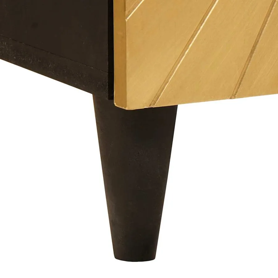 Cabinet de salle de bain avec porte Noir et or 38 x 33 x 160 cm - 8