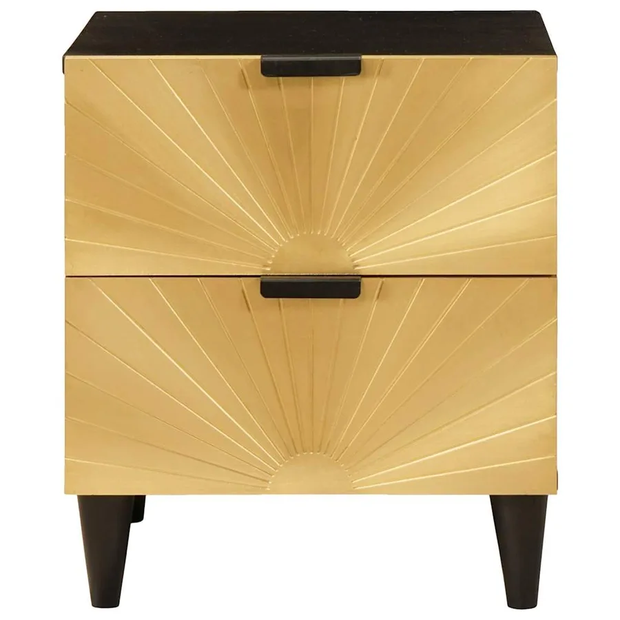 Table de chevet 2 pcs Noir et or 40 x 33 x 46 cm - 4