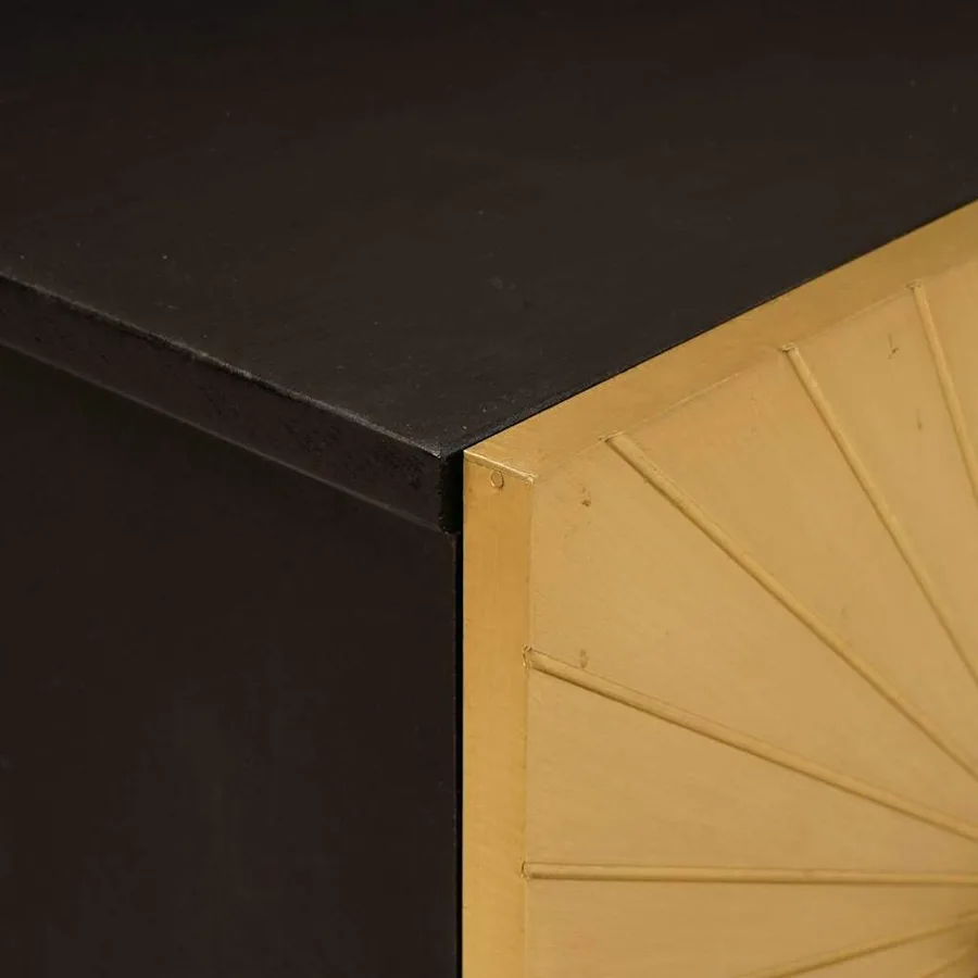 Table de chevet 2 pcs Noir et or 40 x 33 x 46 cm - 7