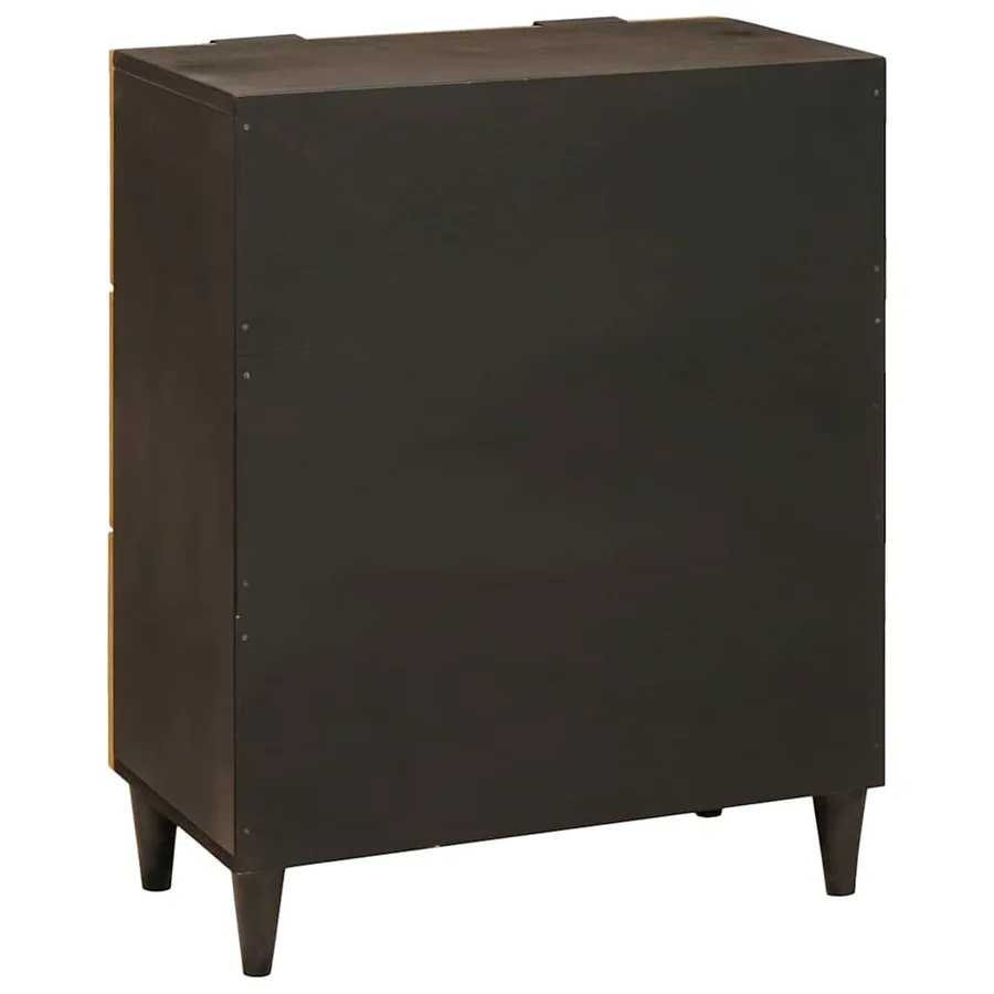 Buffet Noir et or 60 x 33 x 75 cm Bois de mangue massif - 5