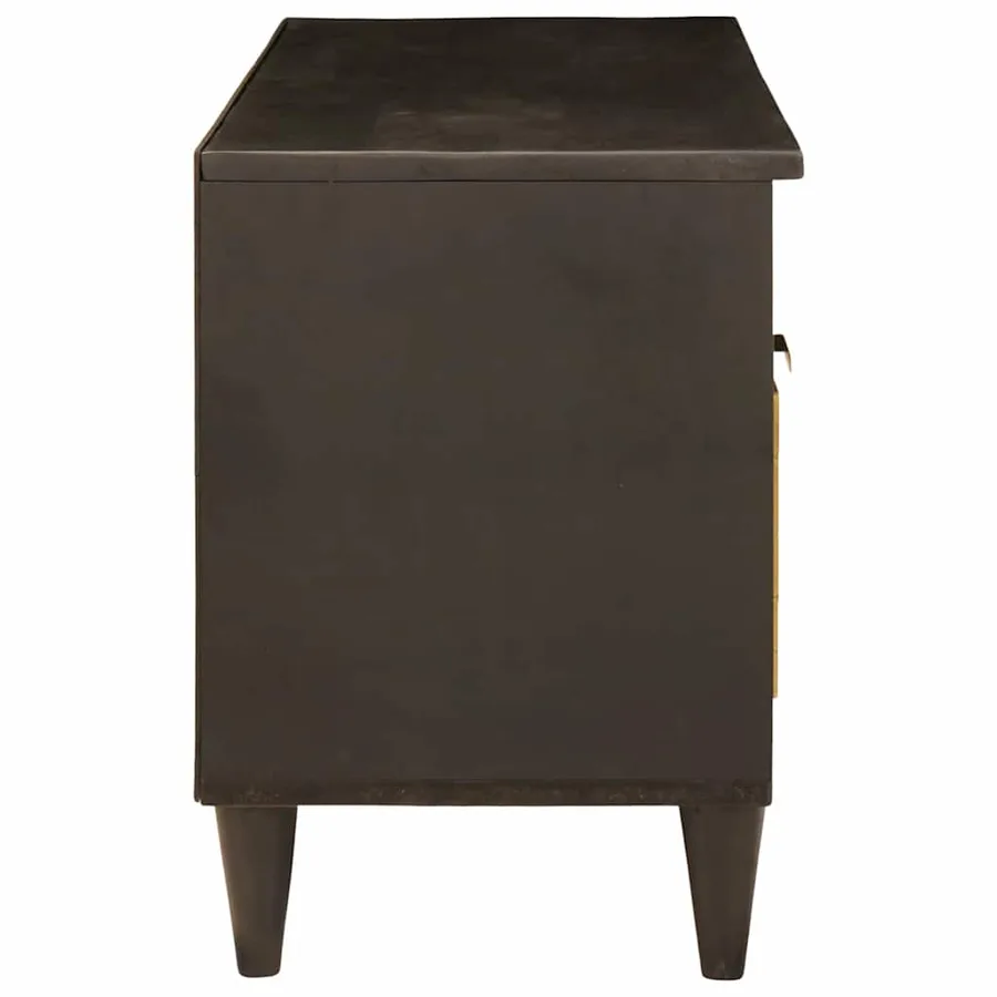 Meuble TV Noir et or 100 x 33 x 46 cm Bois d'ingénierie - 4