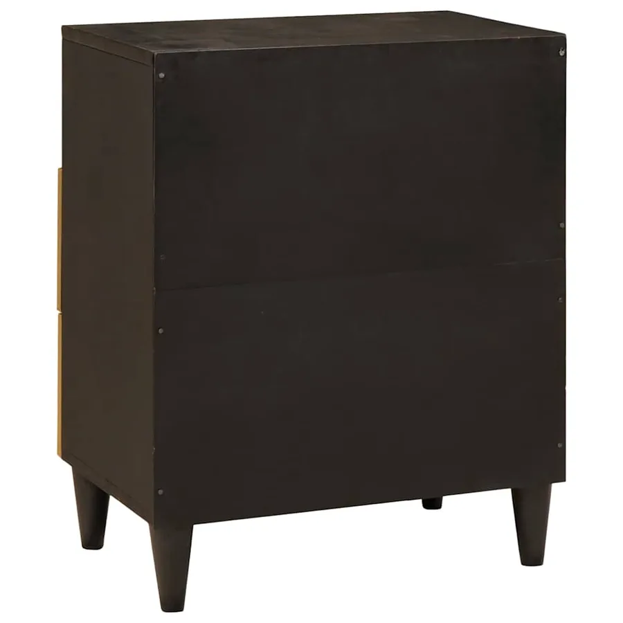 Table de chevet Noir et or 50 x 33 x 62 cm Bois d'ingénierie - 5