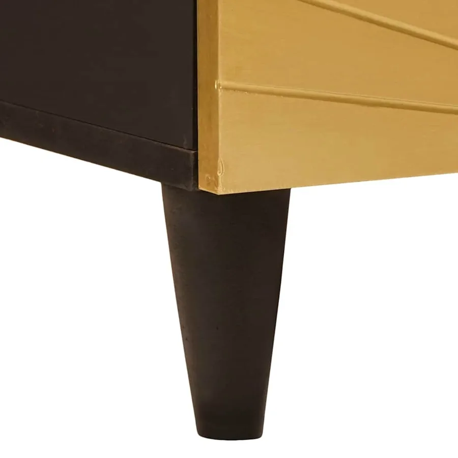 Table de chevet Noir et or 50 x 33 x 62 cm Bois d'ingénierie - 8