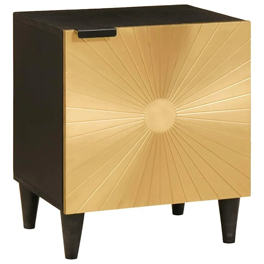 Table de chevet 2 pcs Noir et or 40 x 33 x 46 cm - 2