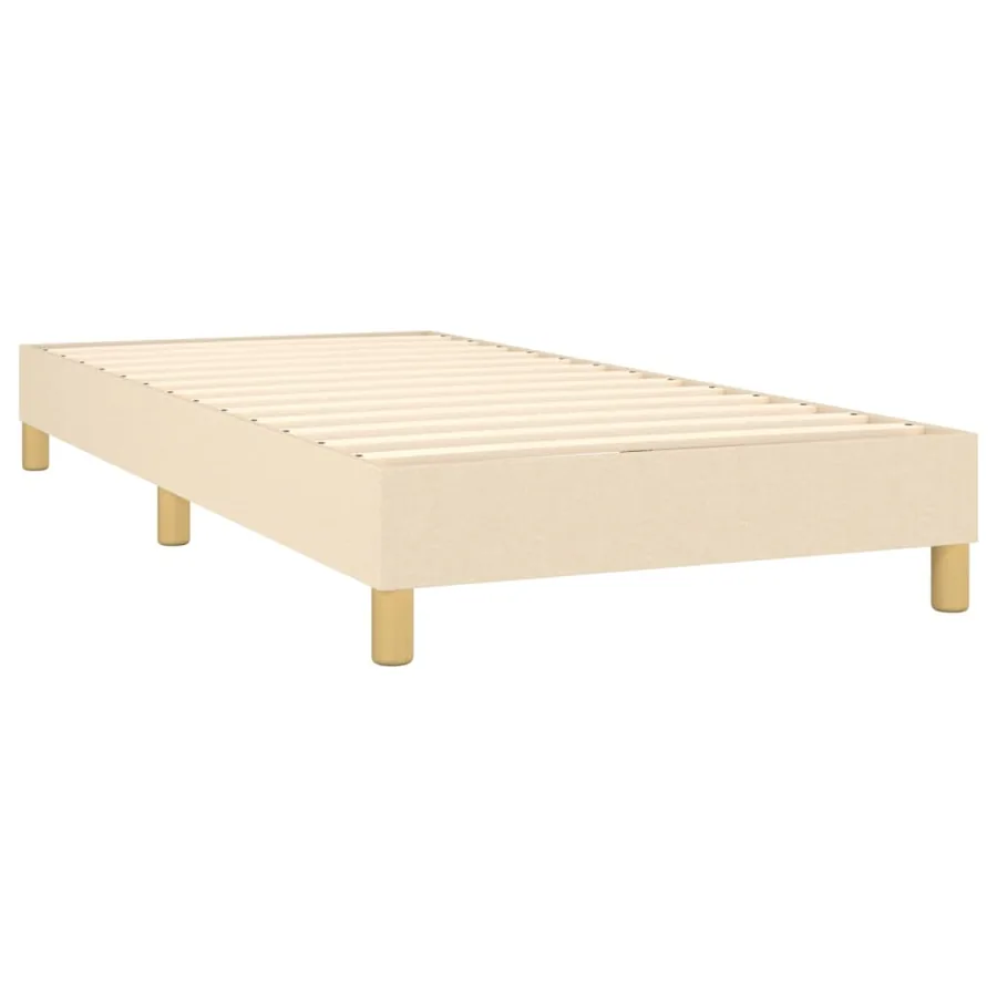Sommier à lattes de lit avec matelas Crème 100x200 cm Tissu - 4