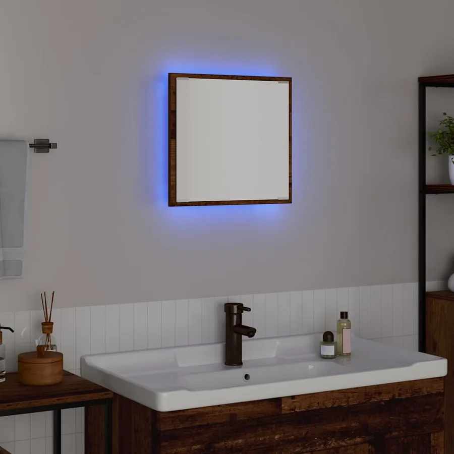 Miroir de salle de bain LED Bois Ancien 40 x 37 x 8.5 cm - 4