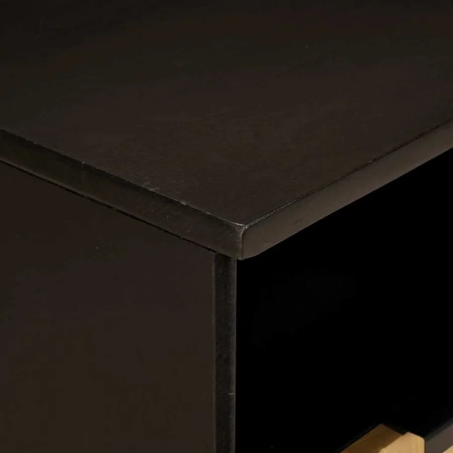 Meuble TV Noir et or 100 x 33 x 46 cm Bois d'ingénierie - 6