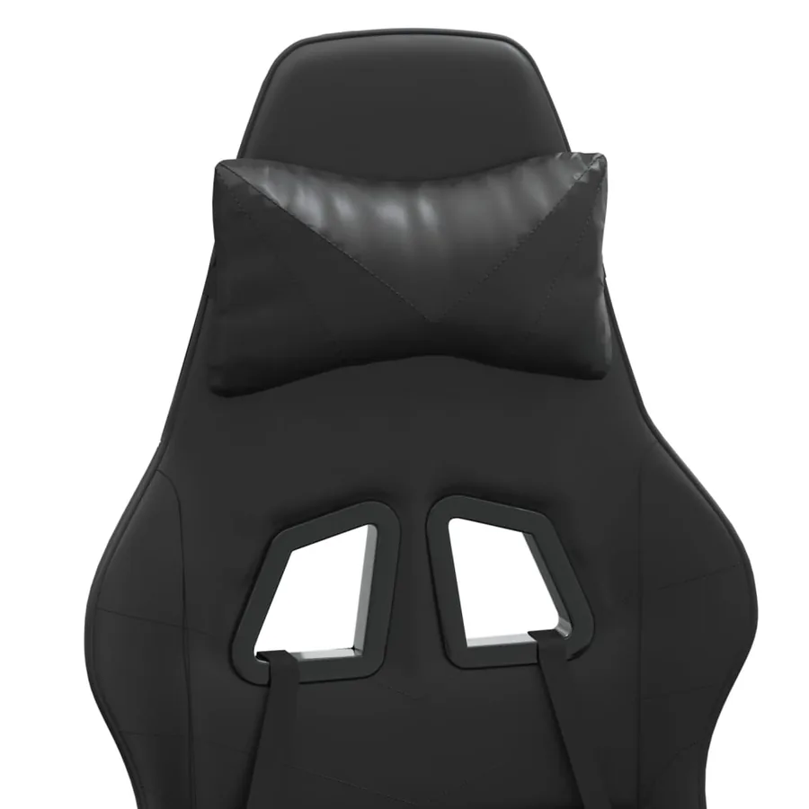 Chaise de jeu avec repose-pied Noir Similicuir - 11